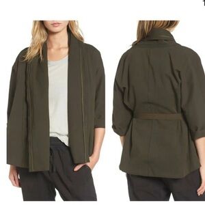 Standard James Perse Size 1 Olive Green Belted Cotton Jacket cardigan kimono